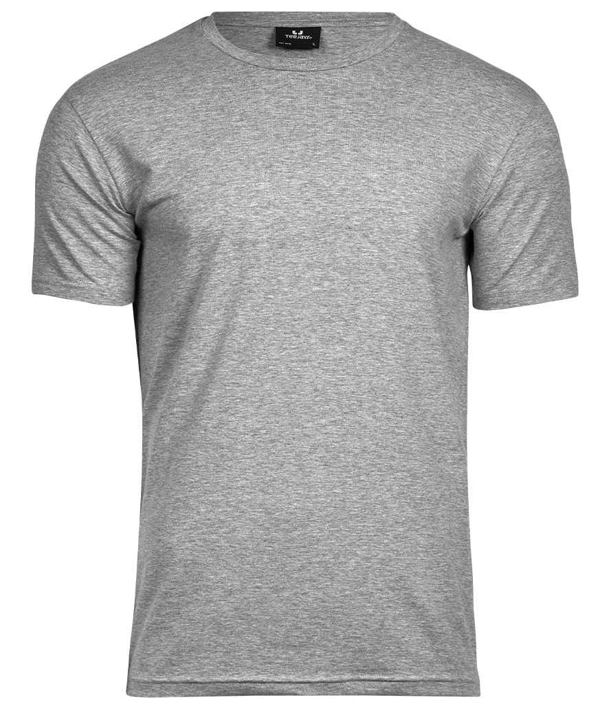 Tee Jays Stretch T-Shirt in Heather Grey by Tee Jays — Custom branded clothing by Print Press, featuring premium embroidery produced in our specialist print lab in the UK.