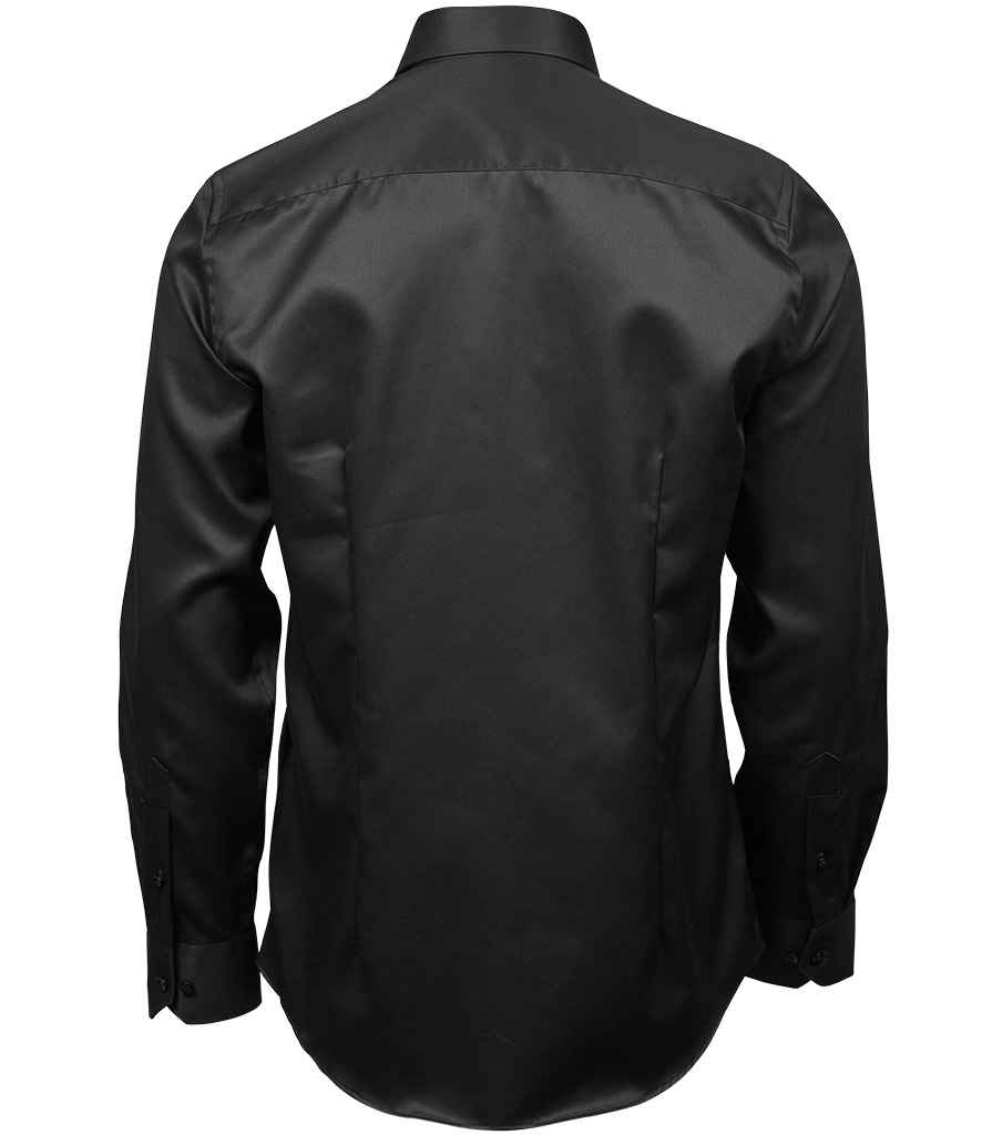 Tee Jays Luxury Slim Fit Long Sleeve Oxford Shirt in by Tee Jays — Custom branded clothing by Print Press, featuring premium embroidery produced in our specialist print lab in the UK.