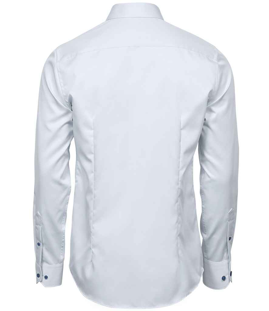 Tee Jays Luxury Slim Fit Long Sleeve Oxford Shirt in by Tee Jays — Custom branded clothing by Print Press, featuring premium embroidery produced in our specialist print lab in the UK.