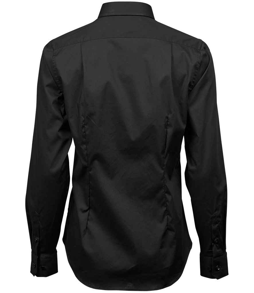Tee Jays Ladies Stretch Luxury Long Sleeve Poplin Shirt in by Tee Jays — Custom branded clothing by Print Press, featuring premium embroidery produced in our specialist print lab in the UK.