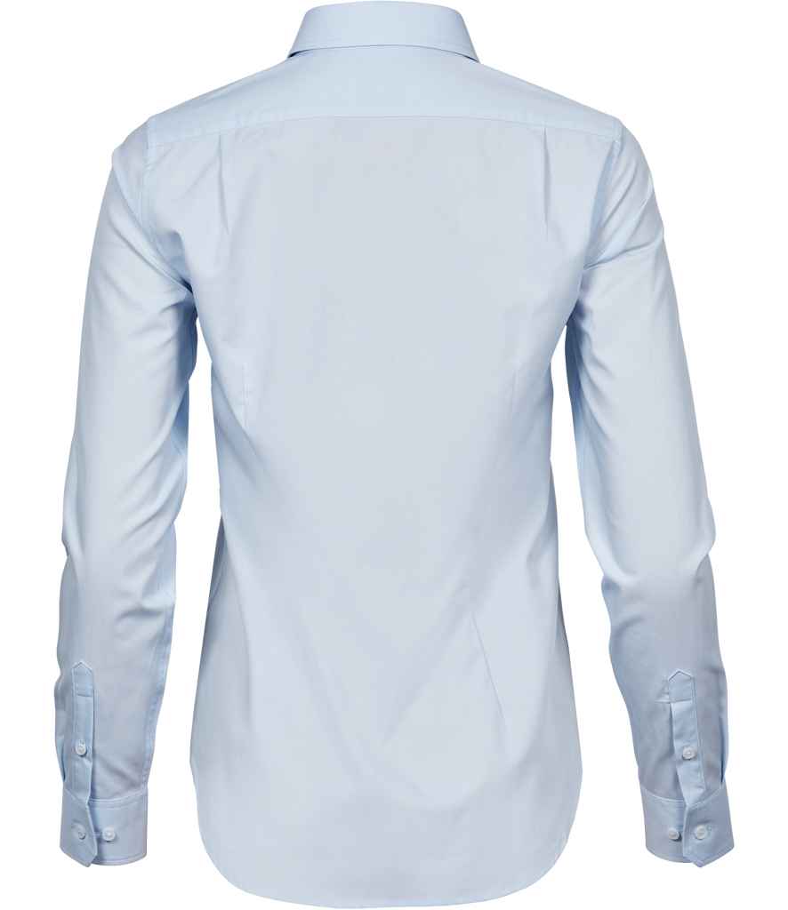 Tee Jays Ladies Stretch Luxury Long Sleeve Poplin Shirt in by Tee Jays — Custom branded clothing by Print Press, featuring premium embroidery produced in our specialist print lab in the UK.