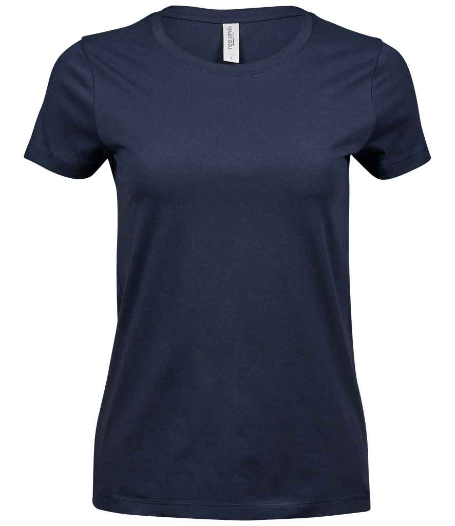 Tee Jays Ladies Luxury Cotton T-Shirt in Navy by Tee Jays — Custom branded clothing by Print Press, featuring premium embroidery produced in our specialist print lab in the UK.