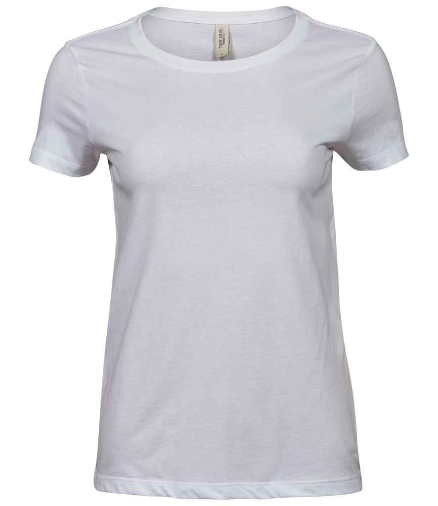 Tee Jays Ladies Luxury Cotton T-Shirt in White by Tee Jays — Custom branded clothing by Print Press, featuring premium embroidery produced in our specialist print lab in the UK.