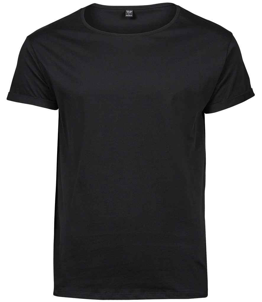 Tee Jays Roll-Up T-Shirt in Black by Tee Jays — Custom branded clothing by Print Press, featuring premium embroidery produced in our specialist print lab in the UK.