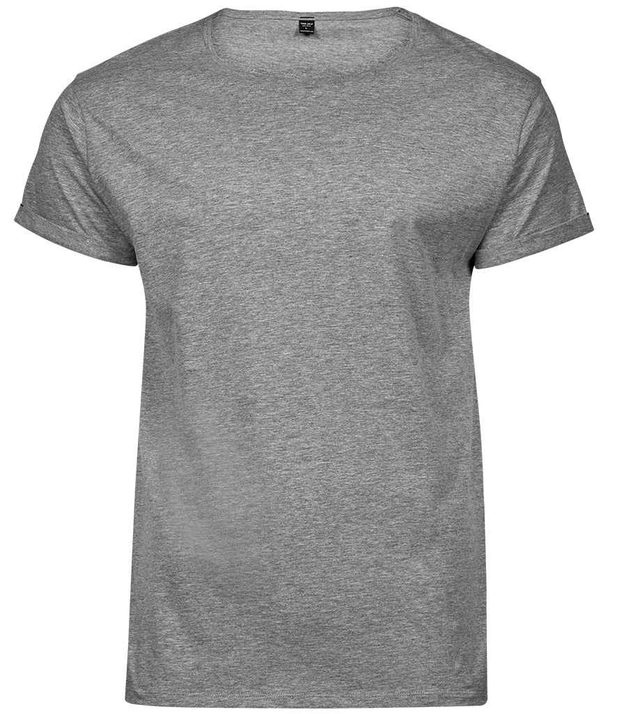 Tee Jays Roll-Up T-Shirt in Heather Grey by Tee Jays — Custom branded clothing by Print Press, featuring premium embroidery produced in our specialist print lab in the UK.
