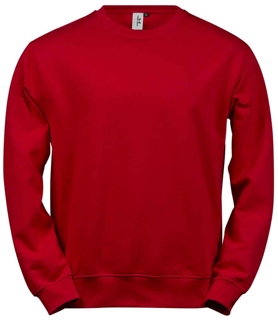 Tee Jays Power Organic Sweatshirt in Red by Tee Jays — Custom branded clothing by Print Press, featuring premium embroidery produced in our specialist print lab in the UK.