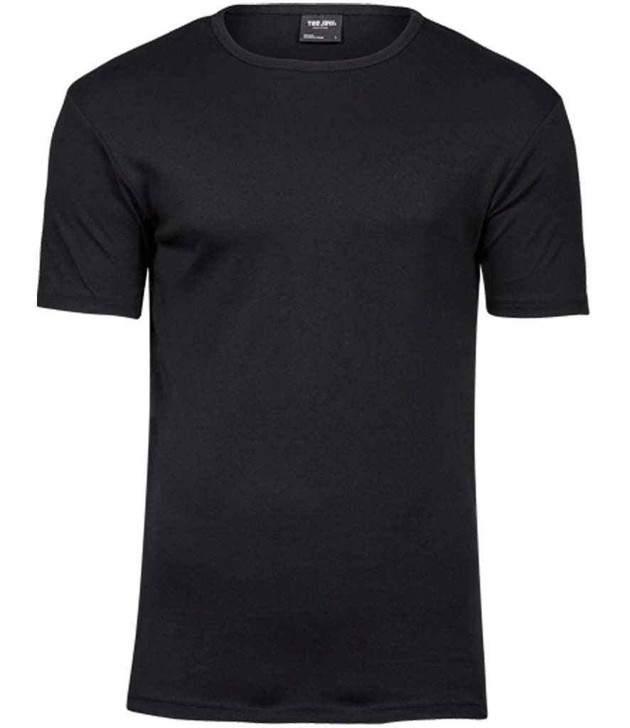 Tee Jays Interlock T-Shirt in Black by Tee Jays — Custom branded clothing by Print Press, featuring premium embroidery produced in our specialist print lab in the UK.