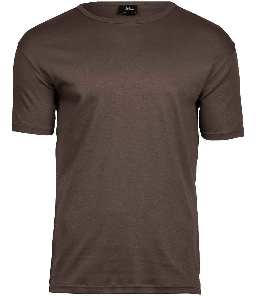 Tee Jays Interlock T-Shirt in Chocolate by Tee Jays — Custom branded clothing by Print Press, featuring premium embroidery produced in our specialist print lab in the UK.