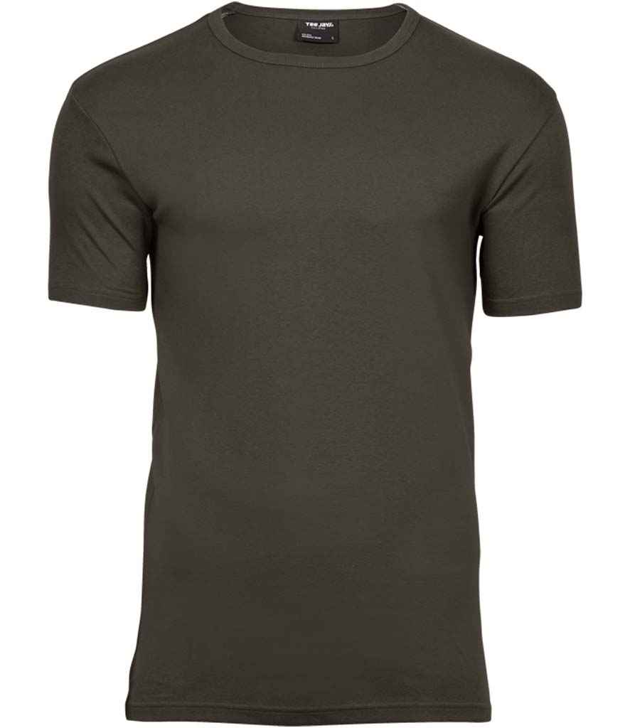 Tee Jays Interlock T-Shirt in Dark Olive by Tee Jays — Custom branded clothing by Print Press, featuring premium embroidery produced in our specialist print lab in the UK.