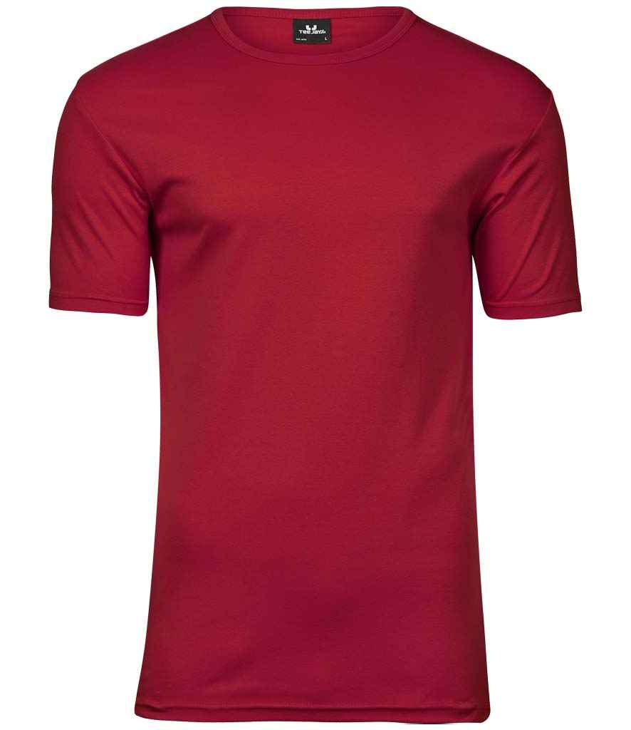Tee Jays Interlock T-Shirt in Deep Red by Tee Jays — Custom branded clothing by Print Press, featuring premium embroidery produced in our specialist print lab in the UK.