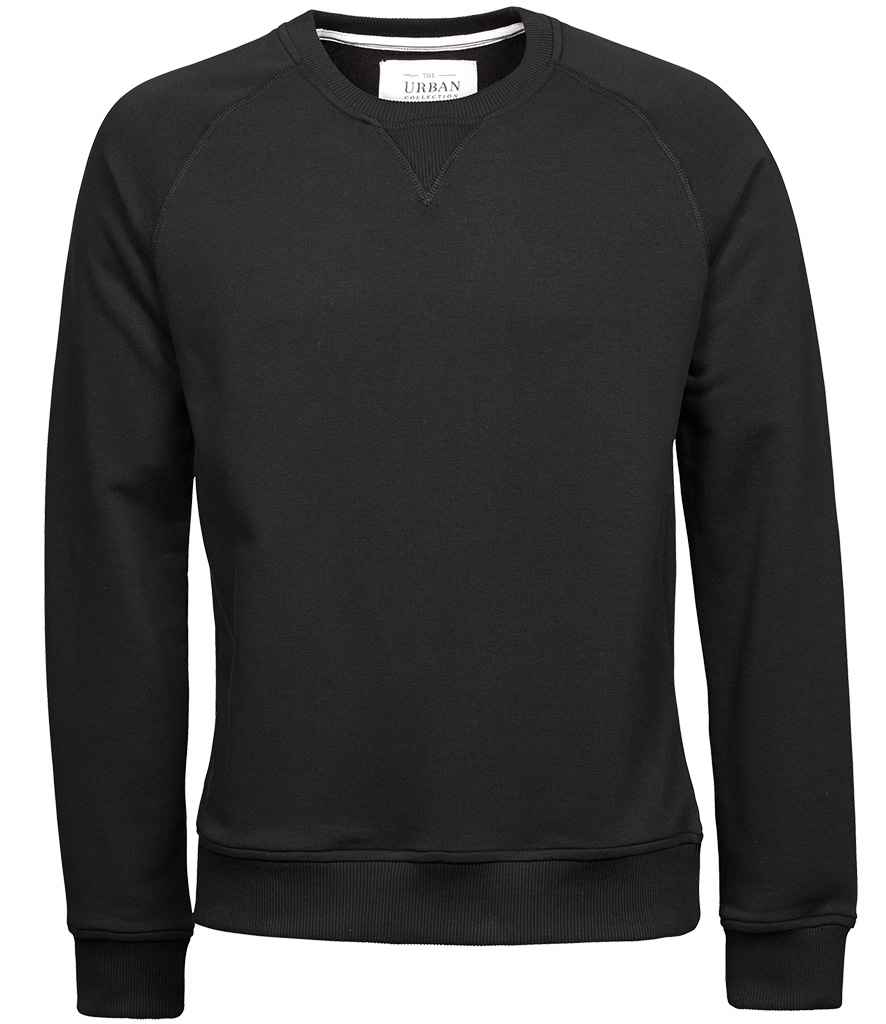 Tee Jays Urban Raglan Sweatshirt in Black by Tee Jays — Custom branded clothing by Print Press, featuring premium embroidery produced in our specialist print lab in the UK.