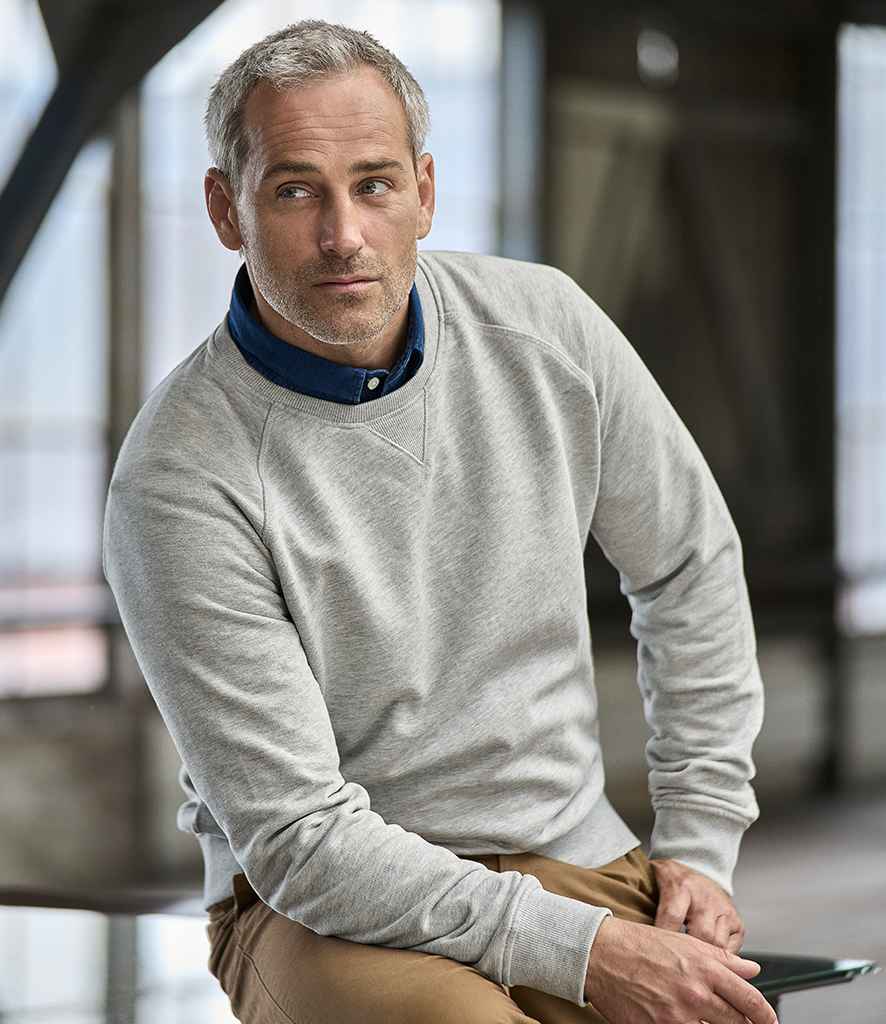 Tee Jays Urban Raglan Sweatshirt in Heather Grey by Tee Jays — Custom branded clothing by Print Press, featuring premium embroidery produced in our specialist print lab in the UK.