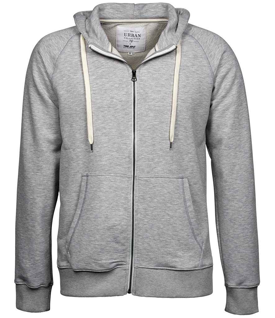 Tee Jays Urban Zip Hoodie in Heather Grey by Tee Jays — Custom branded clothing by Print Press, featuring premium embroidery produced in our specialist print lab in the UK.
