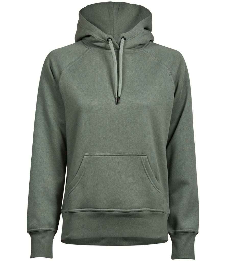 Tee Jays Ladies Raglan Hooded Sweatshirt in Leaf Green by Tee Jays — Custom branded clothing by Print Press, featuring premium embroidery produced in our specialist print lab in the UK.