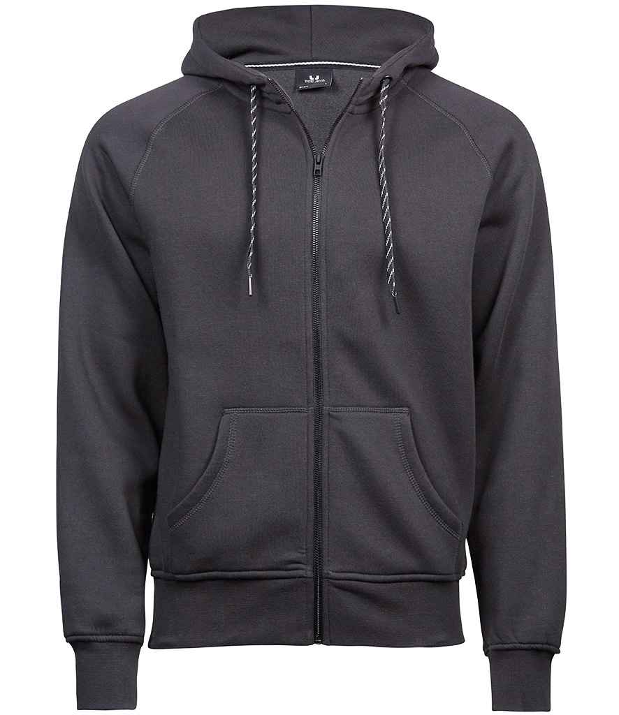 Tee Jays Fashion Zip Hooded Sweatshirt in Dark Grey by Tee Jays — Custom branded clothing by Print Press, featuring premium embroidery produced in our specialist print lab in the UK.