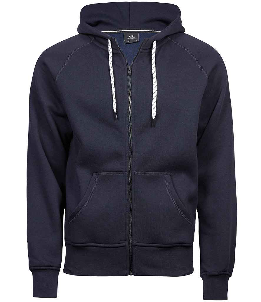 Tee Jays Fashion Zip Hooded Sweatshirt in Navy by Tee Jays — Custom branded clothing by Print Press, featuring premium embroidery produced in our specialist print lab in the UK.