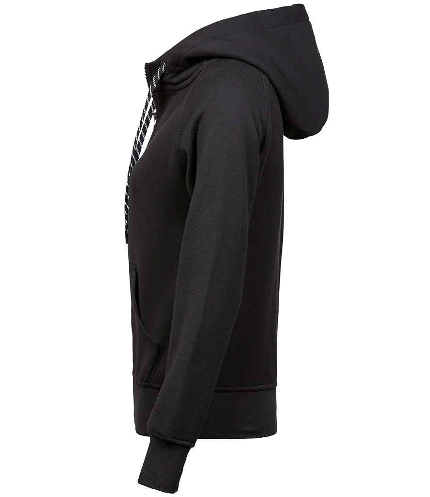 Tee Jays Ladies Fashion Zip Hooded Sweatshirt in by Tee Jays — Custom branded clothing by Print Press, featuring premium embroidery produced in our specialist print lab in the UK.