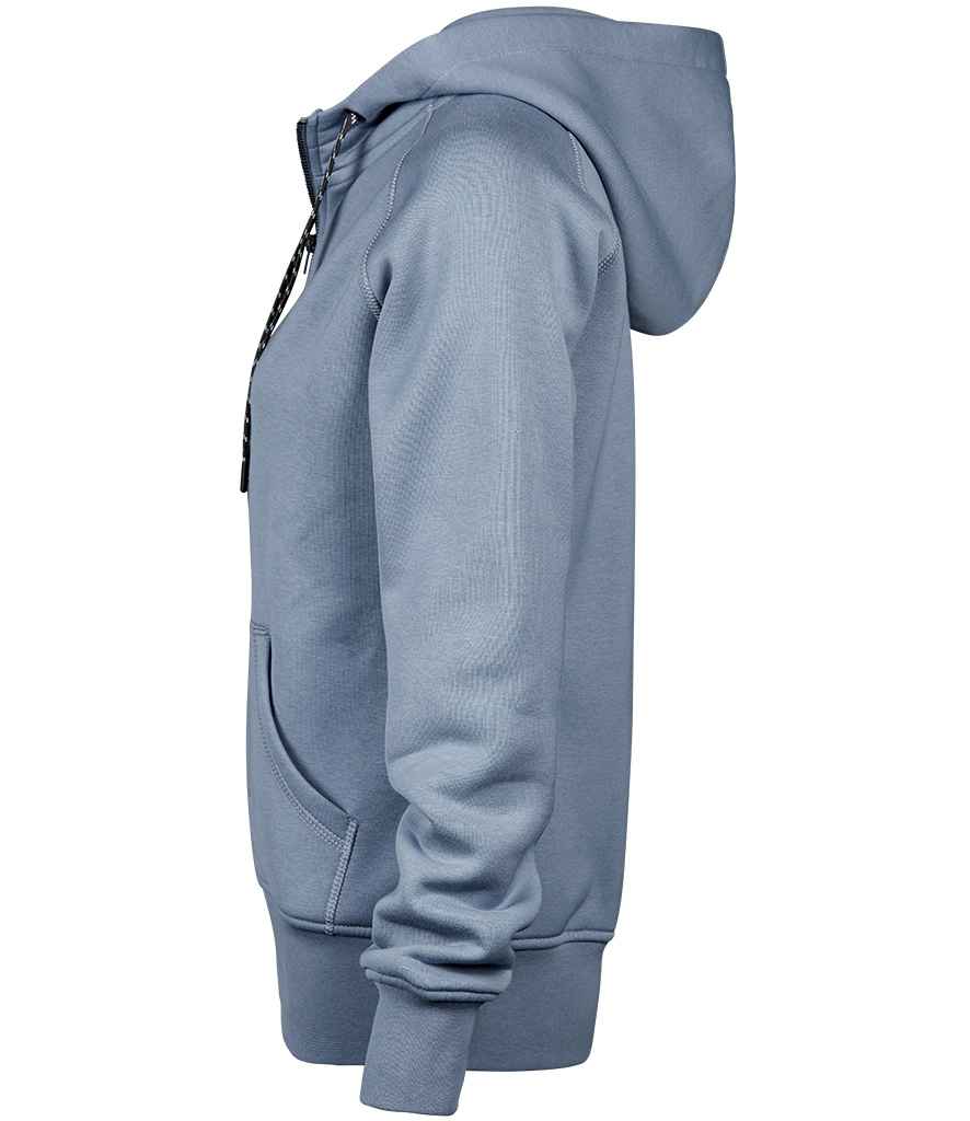 Tee Jays Ladies Fashion Zip Hooded Sweatshirt in by Tee Jays — Custom branded clothing by Print Press, featuring premium embroidery produced in our specialist print lab in the UK.