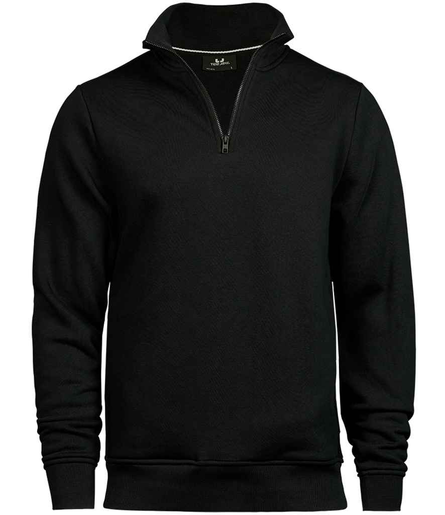 Tee Jays Half Zip Sweatshirt in Black by Tee Jays — Custom branded clothing by Print Press, featuring premium embroidery produced in our specialist print lab in the UK.