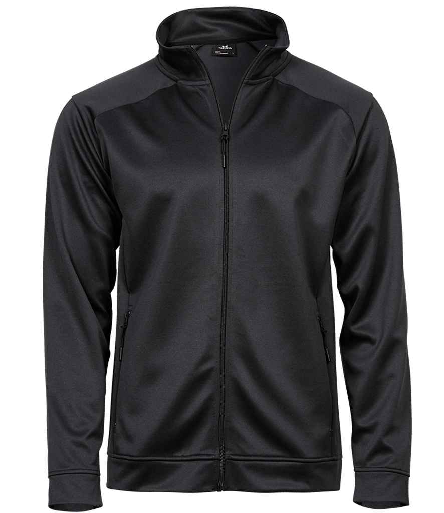 Tee Jays Performance Zip Sweatshirt in Black by Tee Jays — Custom branded clothing by Print Press, featuring premium embroidery produced in our specialist print lab in the UK.