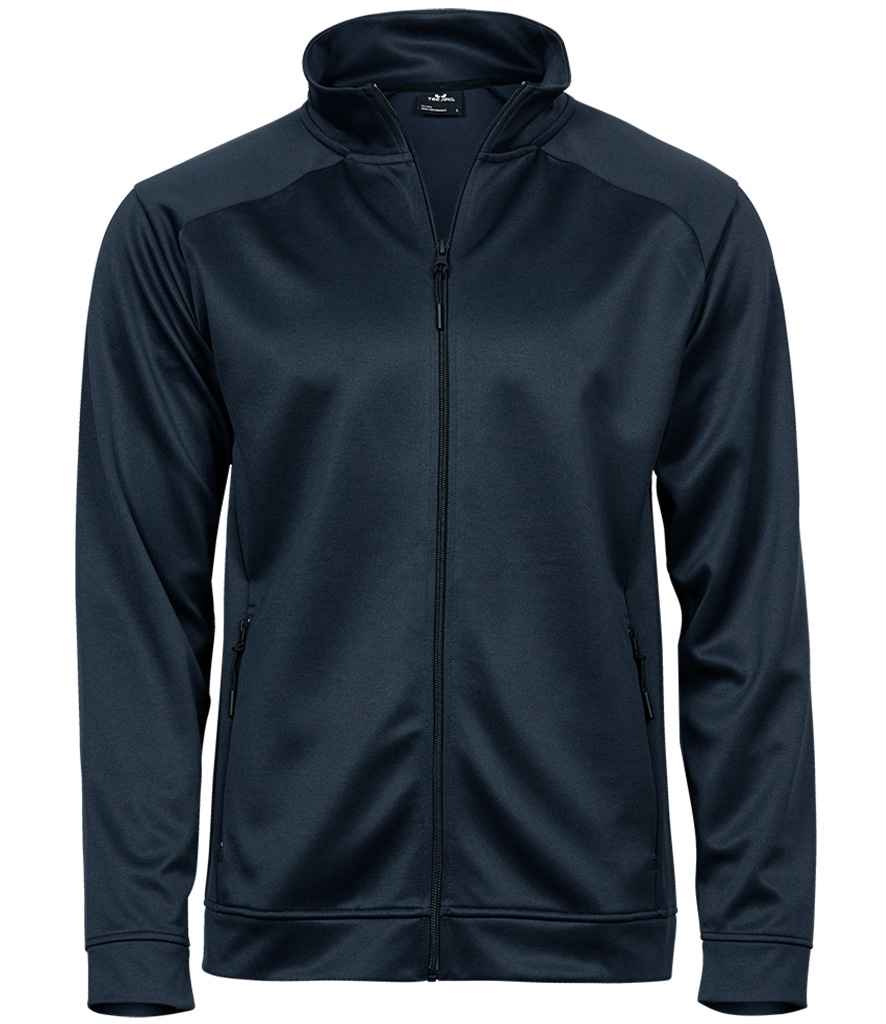 Tee Jays Performance Zip Sweatshirt in Deep Navy by Tee Jays — Custom branded clothing by Print Press, featuring premium embroidery produced in our specialist print lab in the UK.