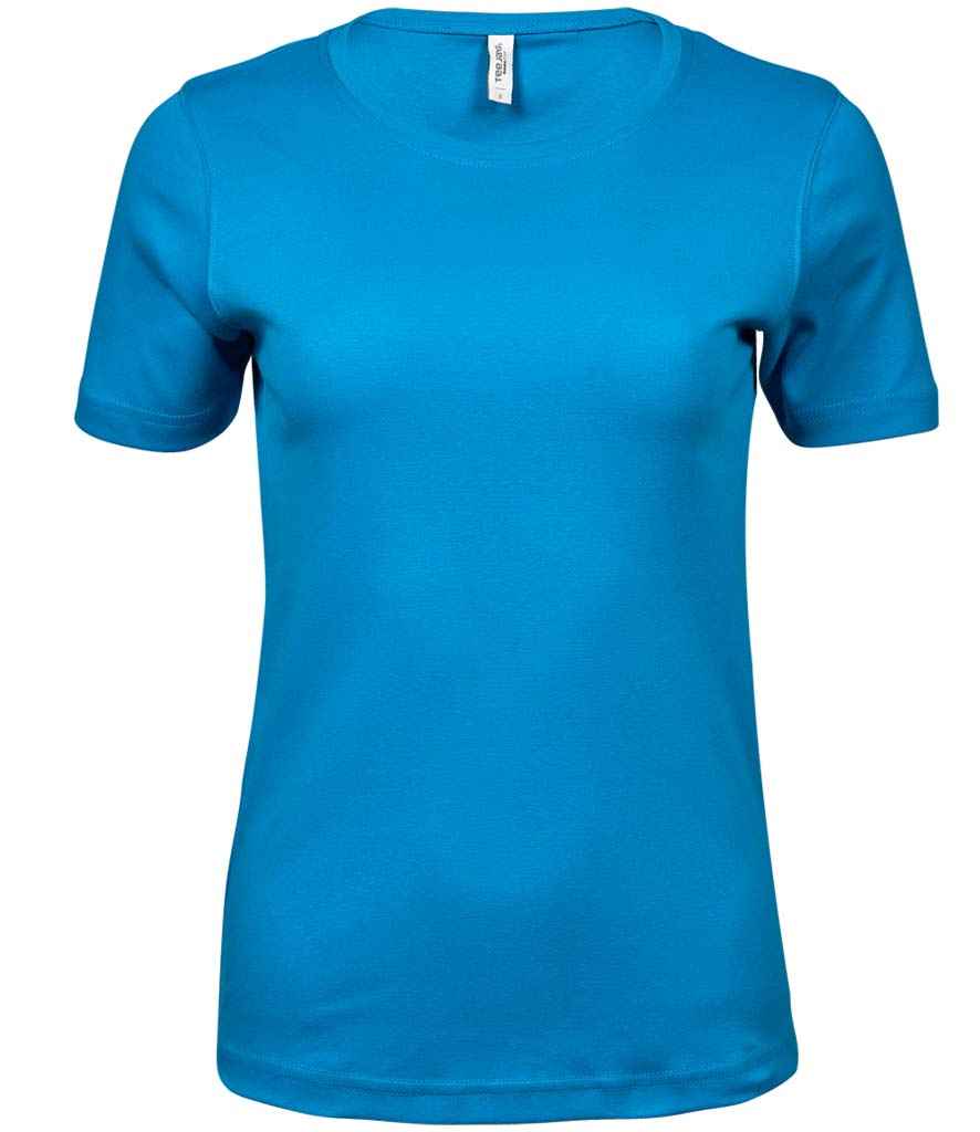 Tee Jays Ladies Interlock T-Shirt in Azure by Tee Jays — Custom branded clothing by Print Press, featuring premium embroidery produced in our specialist print lab in the UK.