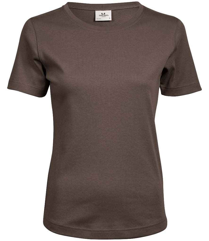 Tee Jays Ladies Interlock T-Shirt in Chocolate by Tee Jays — Custom branded clothing by Print Press, featuring premium embroidery produced in our specialist print lab in the UK.