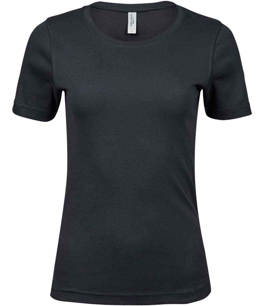 Tee Jays Ladies Interlock T-Shirt in Dark Grey by Tee Jays — Custom branded clothing by Print Press, featuring premium embroidery produced in our specialist print lab in the UK.