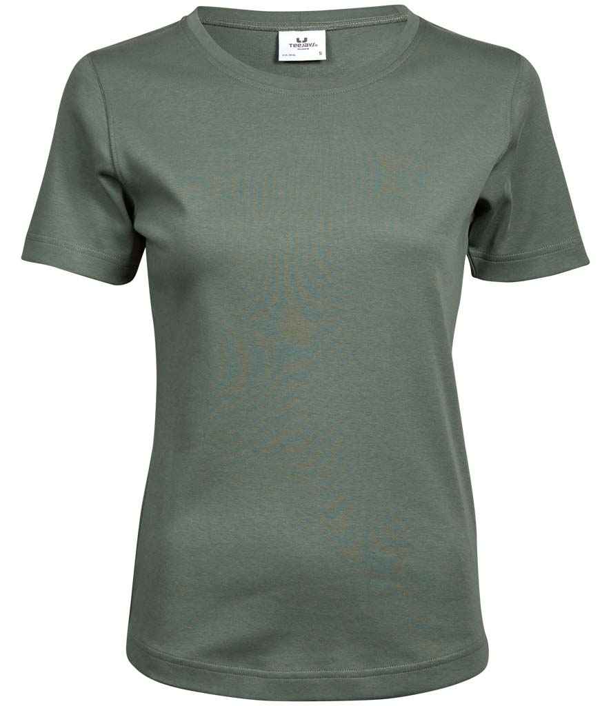 Tee Jays Ladies Interlock T-Shirt in Leaf Green by Tee Jays — Custom branded clothing by Print Press, featuring premium embroidery produced in our specialist print lab in the UK.