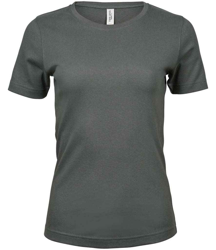 Tee Jays Ladies Interlock T-Shirt in Powder Grey by Tee Jays — Custom branded clothing by Print Press, featuring premium embroidery produced in our specialist print lab in the UK.