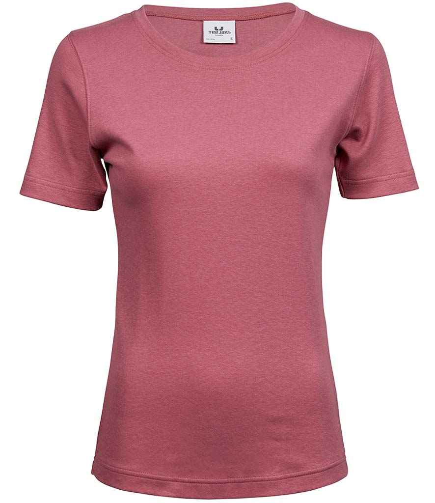 Tee Jays Ladies Interlock T-Shirt in Rose by Tee Jays — Custom branded clothing by Print Press, featuring premium embroidery produced in our specialist print lab in the UK.