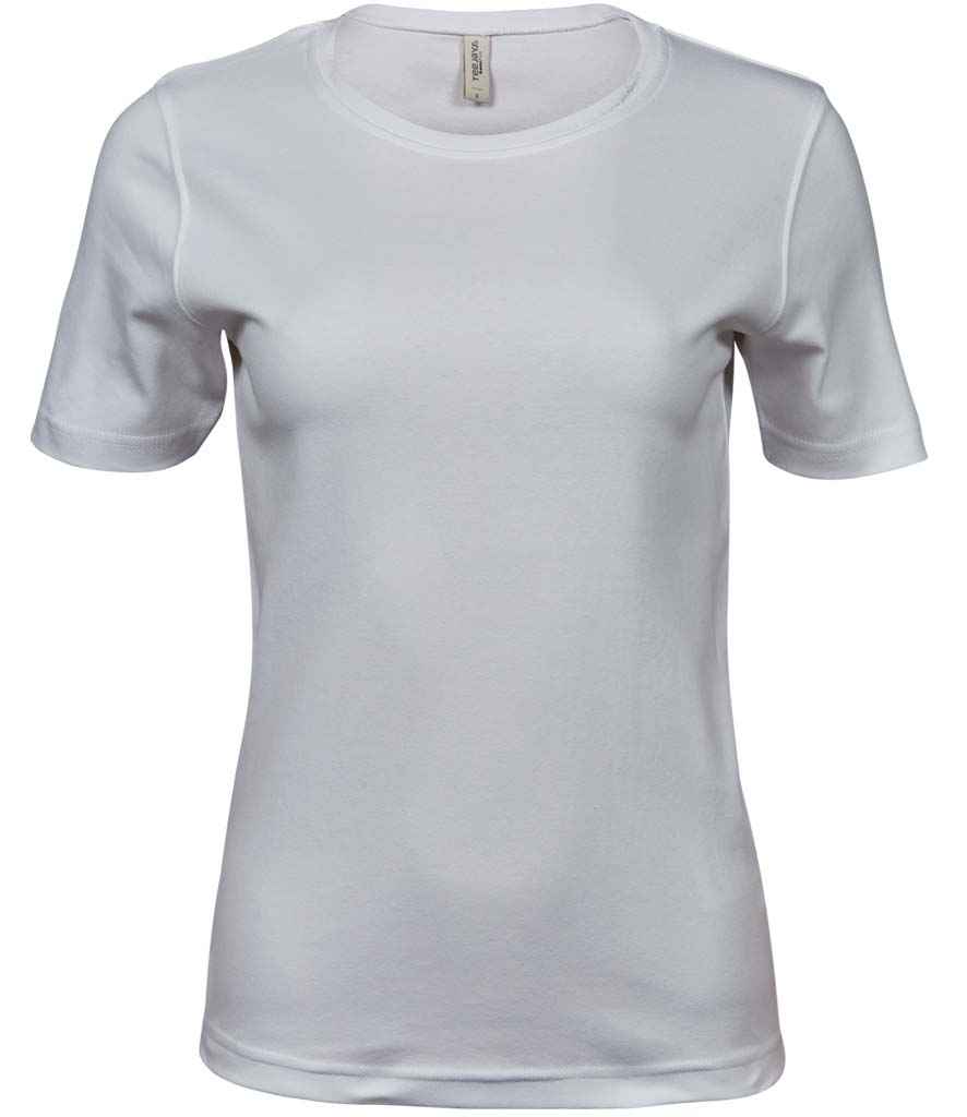 Tee Jays Ladies Interlock T-Shirt in White by Tee Jays — Custom branded clothing by Print Press, featuring premium embroidery produced in our specialist print lab in the UK.