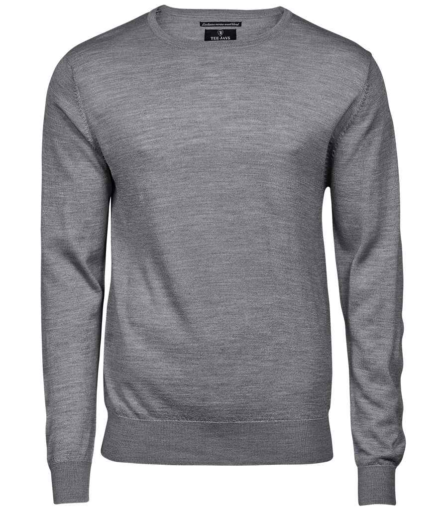 Tee Jays Merino Blend Crew Neck Sweater in by Tee Jays — Custom branded clothing by Print Press, featuring premium embroidery produced in our specialist print lab in the UK.