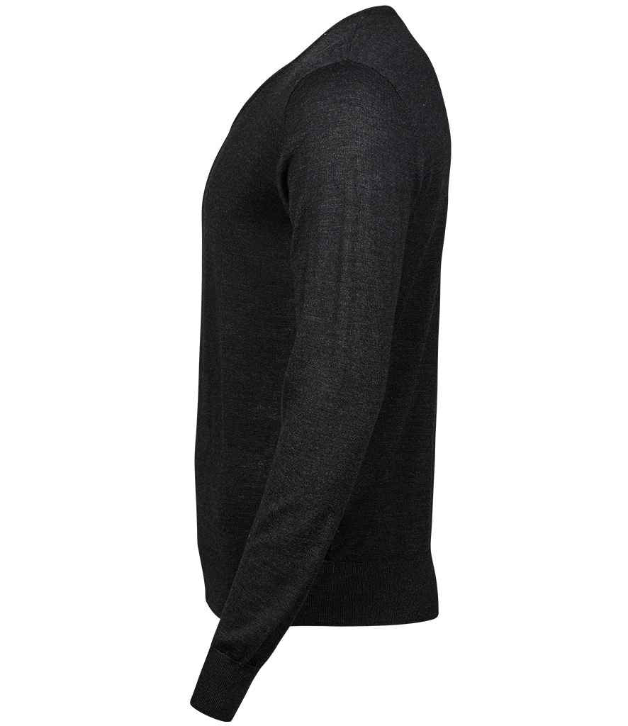 Tee Jays Merino Blend V Neck Sweater in by Tee Jays — Custom branded clothing by Print Press, featuring premium embroidery produced in our specialist print lab in the UK.