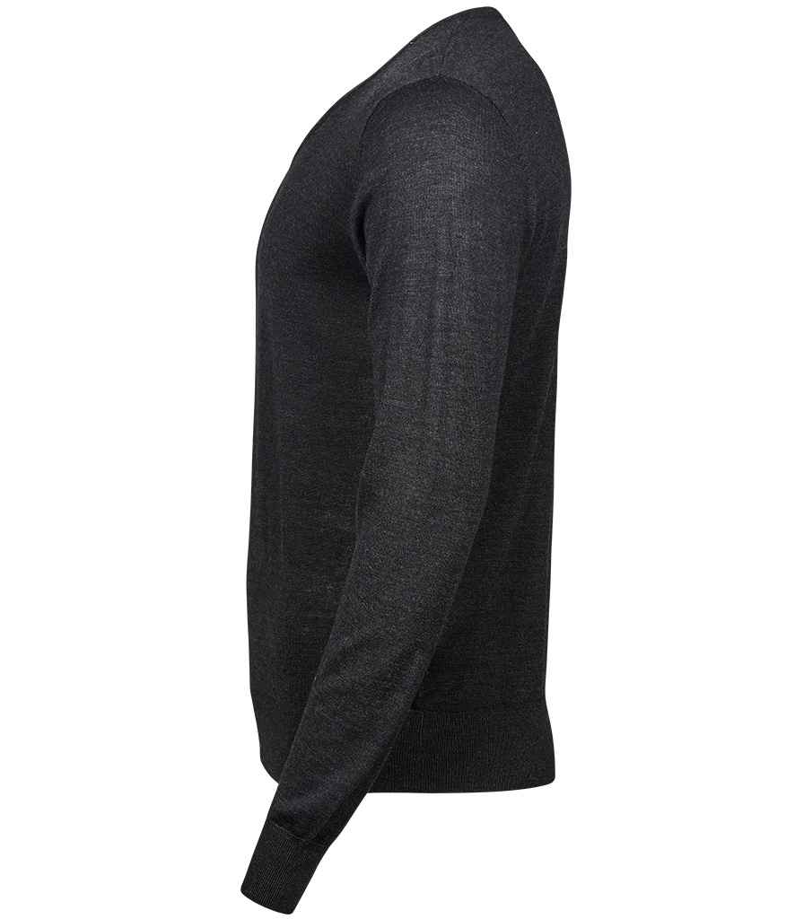 Tee Jays Merino Blend V Neck Sweater in by Tee Jays — Custom branded clothing by Print Press, featuring premium embroidery produced in our specialist print lab in the UK.