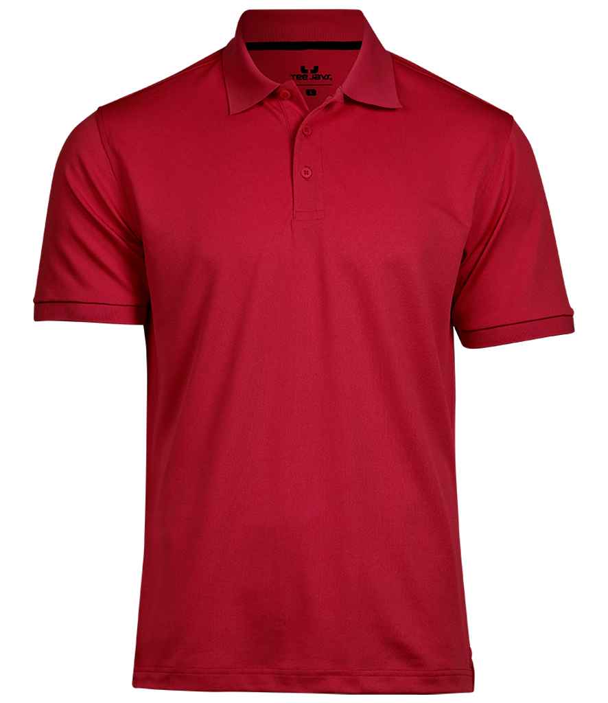 Tee Jays Club Polo Shirt in Red by Tee Jays — Custom branded clothing by Print Press, featuring premium embroidery produced in our specialist print lab in the UK.