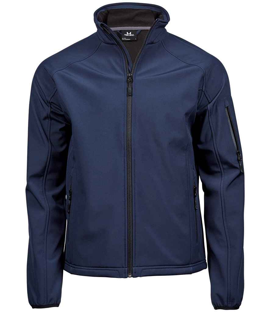 Tee Jays Lightweight Performance Soft Shell Jacket in Navy by Tee Jays — Custom branded clothing by Print Press, featuring premium embroidery produced in our specialist print lab in the UK.