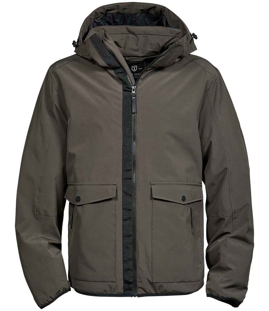 Tee Jays Urban Adventure Shell Jacket in Dark Olive by Tee Jays — Custom branded clothing by Print Press, featuring premium embroidery produced in our specialist print lab in the UK.