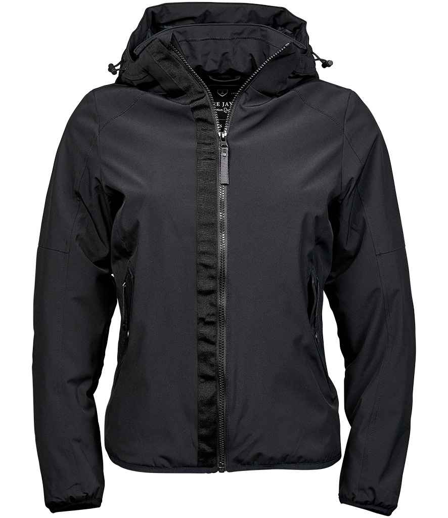 Tee Jays Ladies Urban Adventure Shell Jacket in Black by Tee Jays — Custom branded clothing by Print Press, featuring premium embroidery produced in our specialist print lab in the UK.