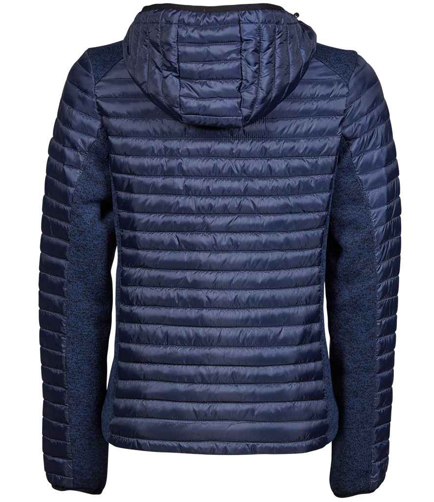 Tee Jays Ladies Crossover Hooded Padded Outdoor Jacket in by Tee Jays — Custom branded clothing by Print Press, featuring premium embroidery produced in our specialist print lab in the UK.