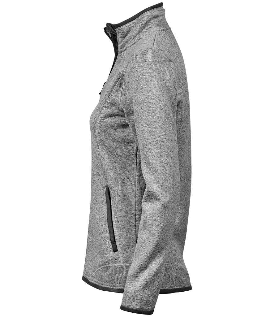 Tee Jays Ladies Knitted Outdoor Fleece Jacket in by Tee Jays — Custom branded clothing by Print Press, featuring premium embroidery produced in our specialist print lab in the UK.