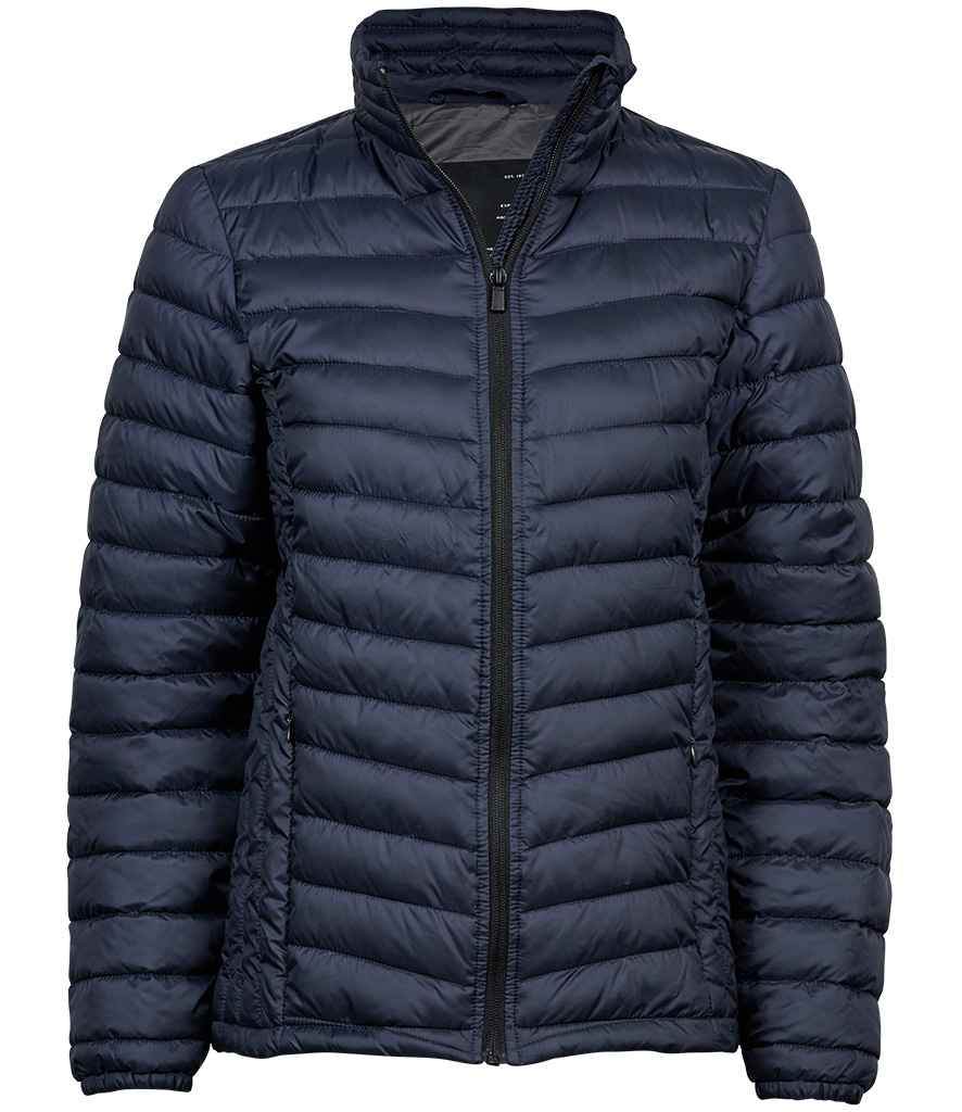 Tee Jays Ladies Zepelin Padded Jacket in Deep Navy by Tee Jays — Custom branded clothing by Print Press, featuring premium embroidery produced in our specialist print lab in the UK.