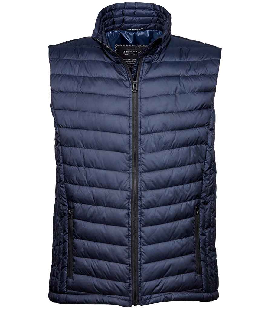 Tee Jays Zepelin Padded Bodywarmer in Deep Navy by Tee Jays — Custom branded clothing by Print Press, featuring premium embroidery produced in our specialist print lab in the UK.