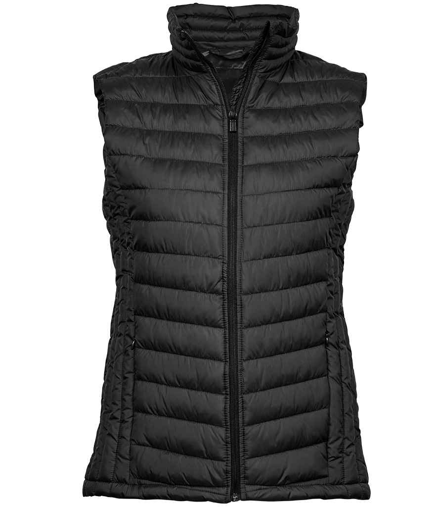 Tee Jays Ladies Zepelin Padded Bodywarmer in Black by Tee Jays — Custom branded clothing by Print Press, featuring premium embroidery produced in our specialist print lab in the UK.