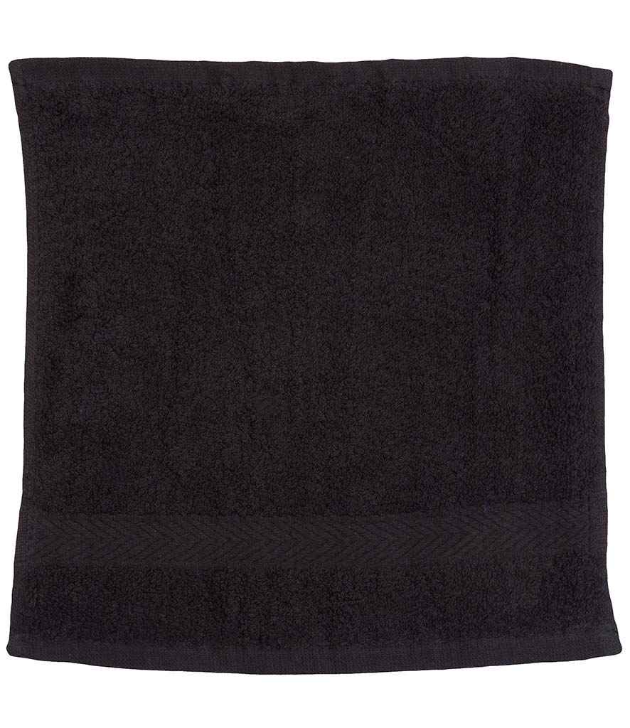 Towel City Luxury Face Cloth in ONE Black by Towel City — Custom branded clothing by Print Press, featuring premium embroidery produced in our specialist print lab in the UK.