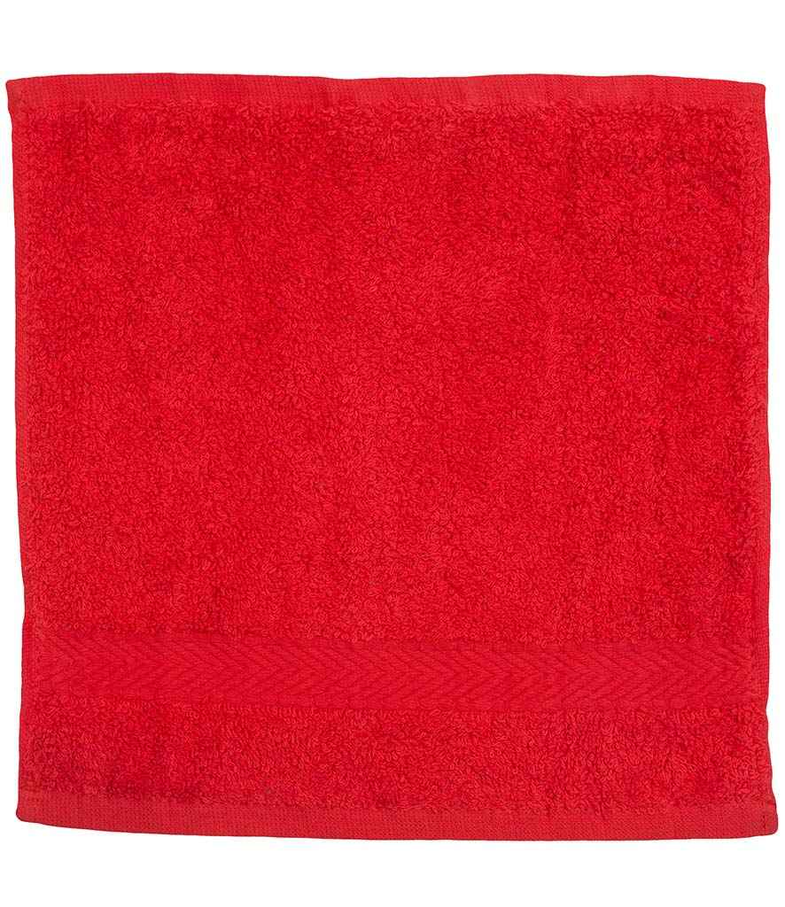 Towel City Luxury Face Cloth in ONE Red by Towel City — Custom branded clothing by Print Press, featuring premium embroidery produced in our specialist print lab in the UK.