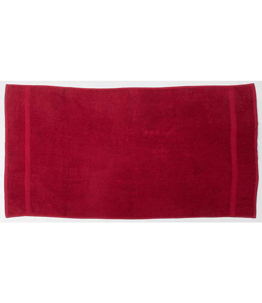 Towel City Luxury Bath Towel in ONE Deep Red by Towel City — Custom branded clothing by Print Press, featuring premium embroidery produced in our specialist print lab in the UK.