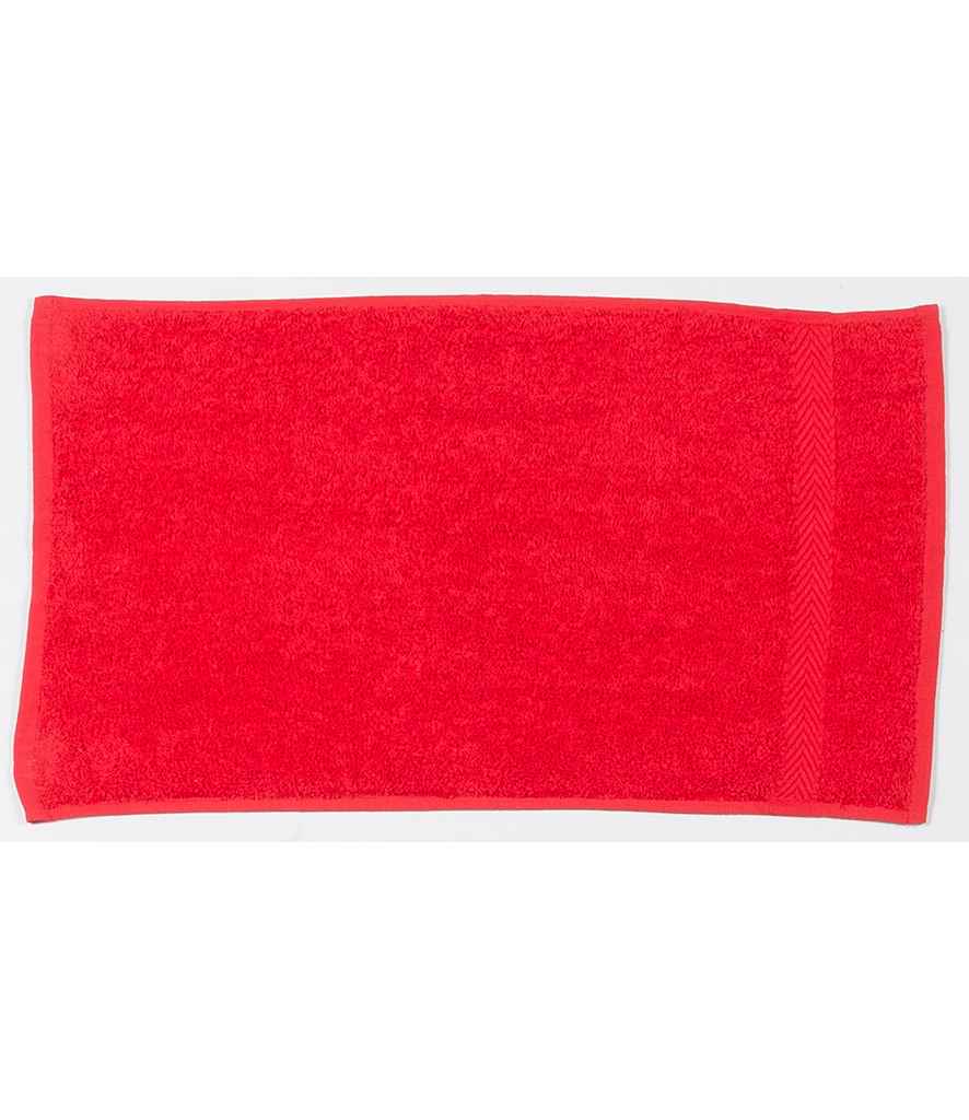 Towel City Luxury Guest Towel in ONE Red by Towel City — Custom branded clothing by Print Press, featuring premium embroidery produced in our specialist print lab in the UK.