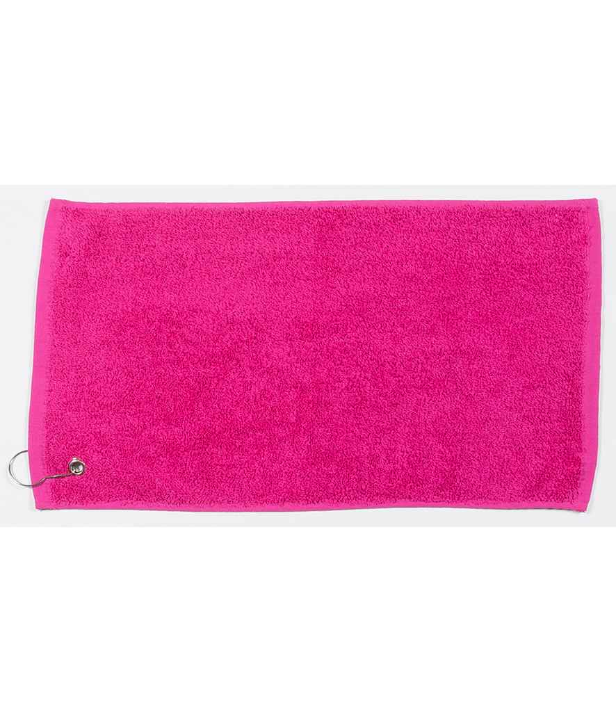 Towel City Luxury Golf Towel in ONE Fuchsia by Towel City — Custom branded clothing by Print Press, featuring premium embroidery produced in our specialist print lab in the UK.