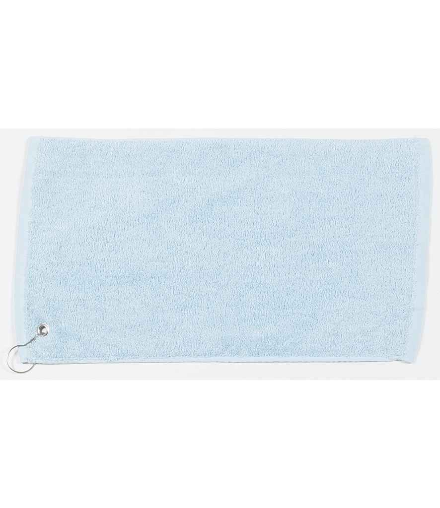 Towel City Luxury Golf Towel in ONE Powder Blue by Towel City — Custom branded clothing by Print Press, featuring premium embroidery produced in our specialist print lab in the UK.